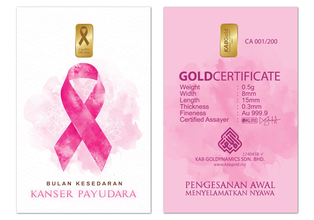 gold bar 0.5g bulan kesedaran kanser payudara