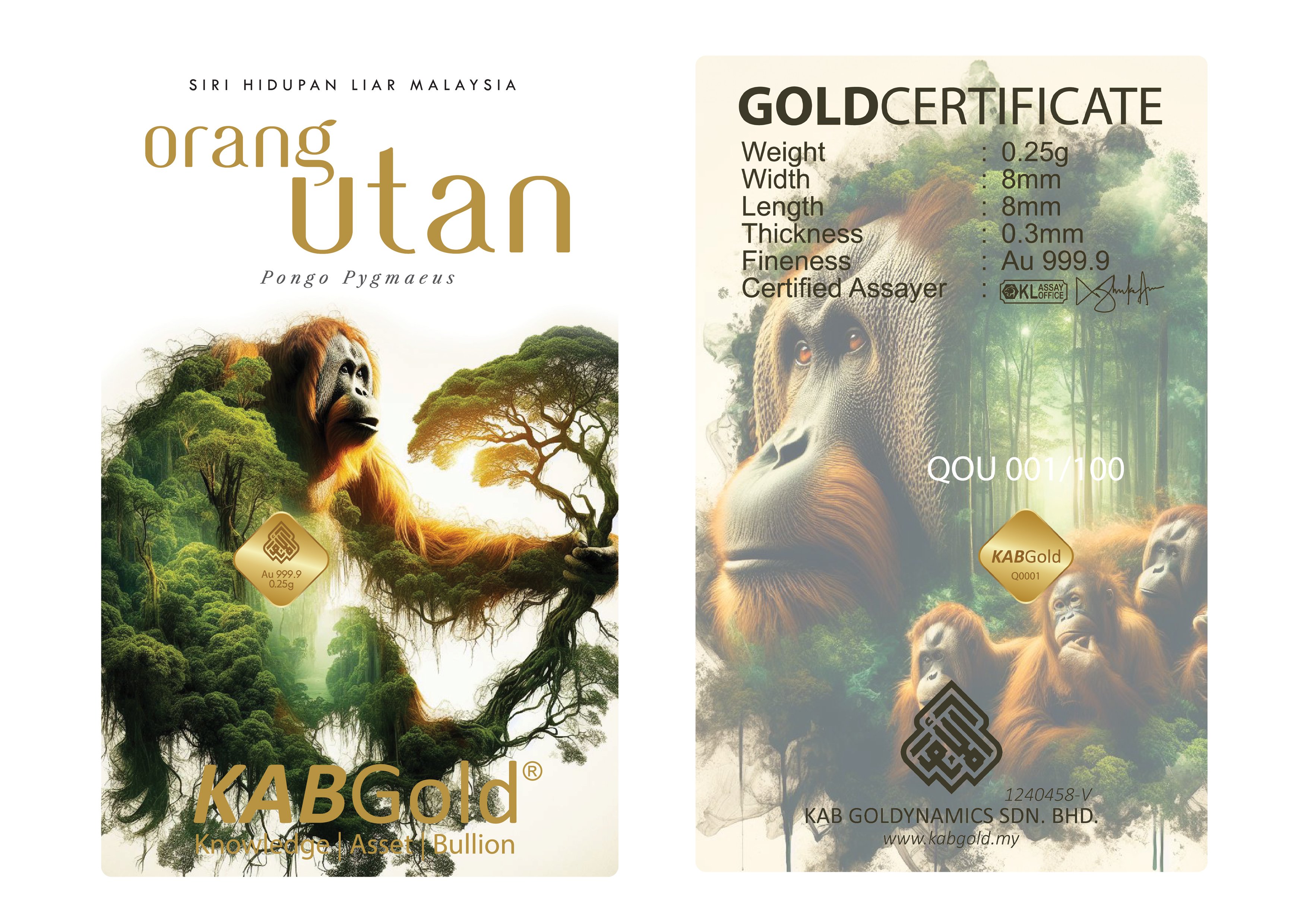 gold bar 0.25g orang utan